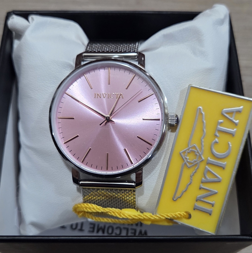 Invicta Women's Watch with Pink Dial and Silver Band
